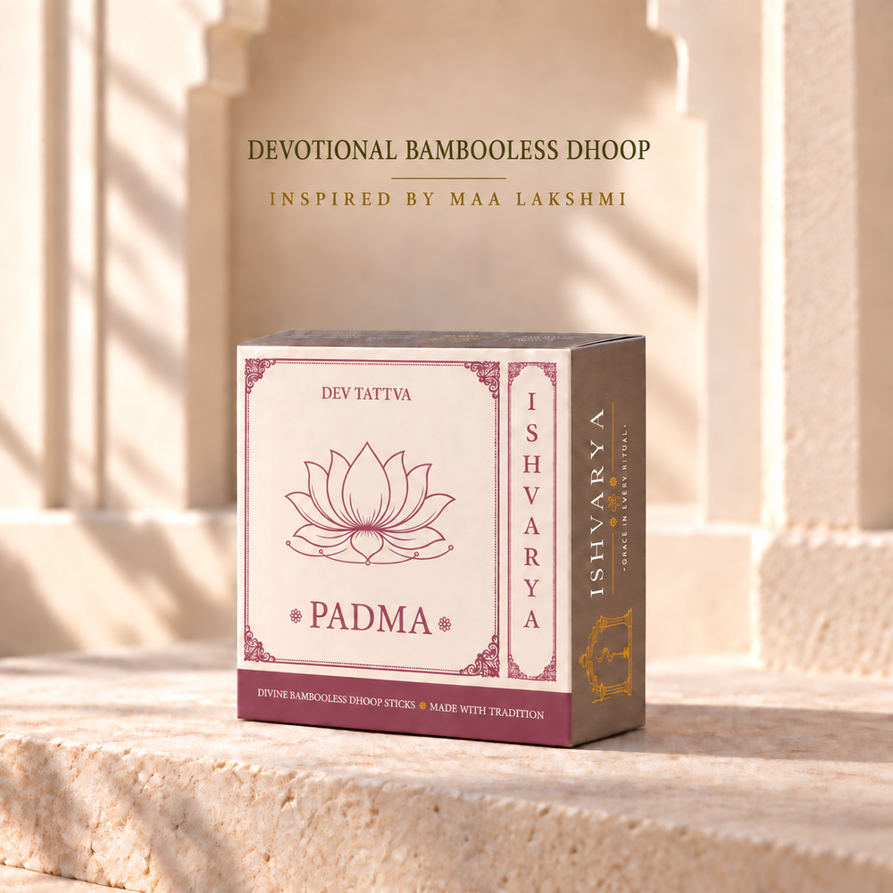 Padma bambooless dhoop box with holder, 45 sticks (6mm), 30 sticks (12mm)