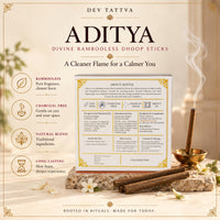 Back of the Aditya dhoop box: DEP-free, charcoal-free, made in India