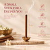 Kailash bambooless dhoop lit on its holder for everyday ritual and meditation